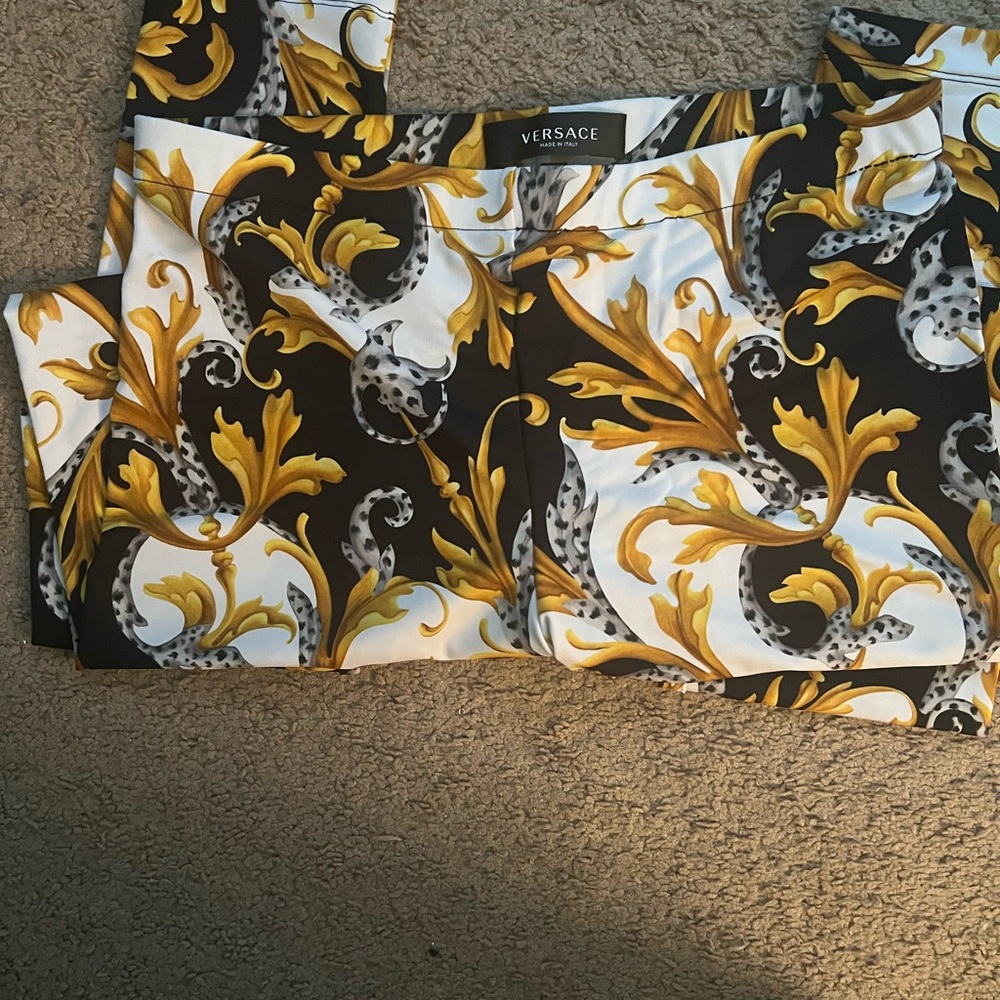 Versace Black and Gold Baroque Trousers